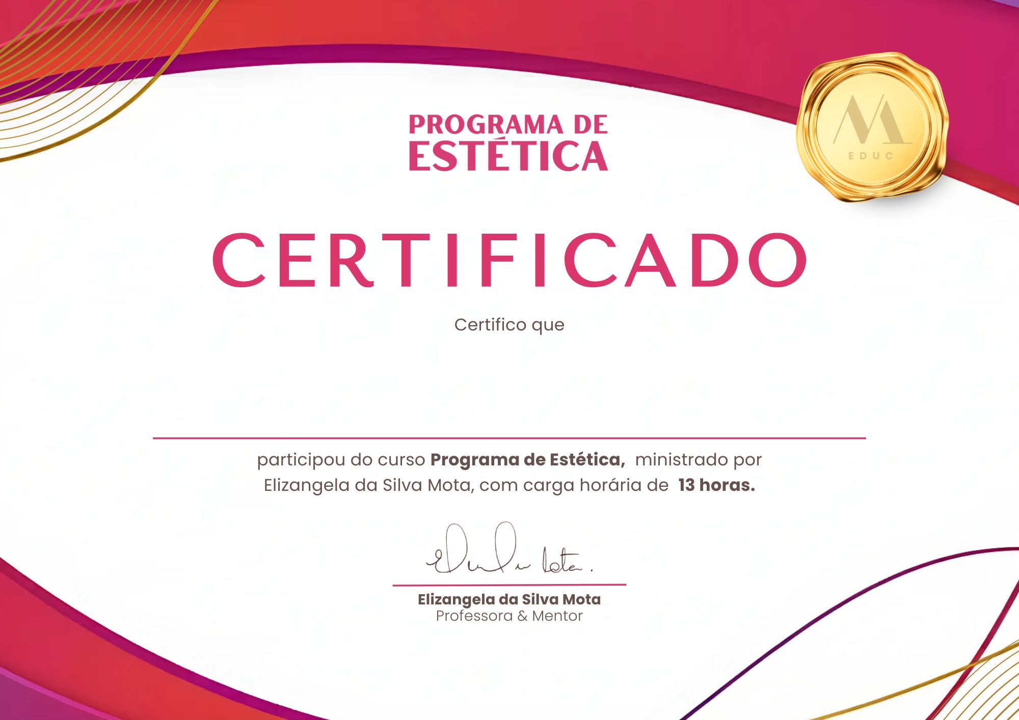 CERTIFICADO PG DE ESTETICA